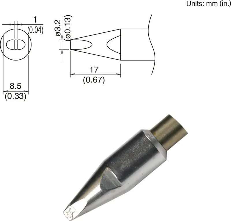 Hakko Tx2-Xd3 Soldering Tip – Low-Thermal-Mass Design – New 1