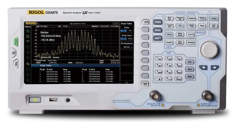 Rigol Dsa875-Tg Spectrum Analyzer With Tracking Generator – 9 Khz To 7.5 Ghz, New 1