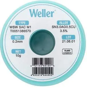 Weller T0051386570 Solder Wire – Rosin-Core, 0.031", New 1