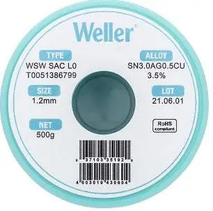Weller T0051386799 High-Conductivity Solder Wire – New 1