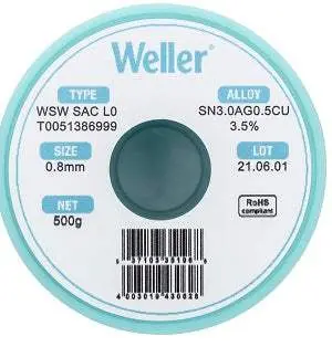 Weller T0051386999 Solder Wire (Rohs Compliant, 0.020" Dia) – Fresh Stock 1