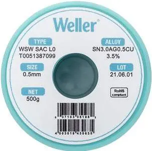 Weller T0051387099 Eutectic Alloy Solder Wire – New 1
