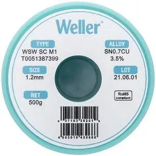Weller T0051387399 No-Clean Solder Wire – New 1