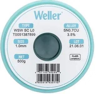 Weller T0051387899 No-Clean Solder Wire – New 1