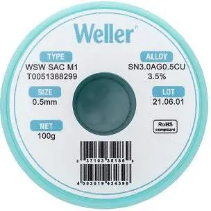 Weller T0051388299 Rosin-Core Solder Wire – New 1
