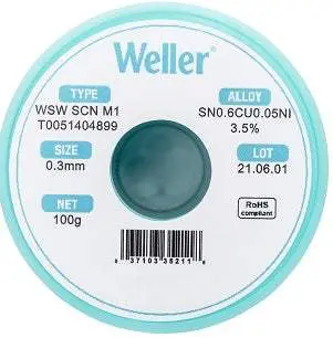 Weller T0051404899 63/37 Tin-Lead Solder Wire – New 1